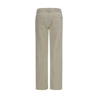 7FOR Beige Cotton Straight-Leg Jeans