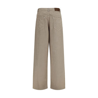 Brunello Cucinelli Beige Cotton Casual Pants