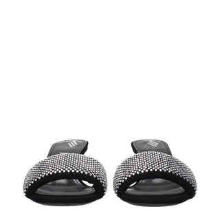 The Attico Black Fabric Stiletto Heel Sandals