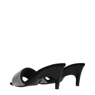 The Attico Black Fabric Stiletto Heel Sandals