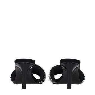 The Attico Black Fabric Stiletto Heel Sandals