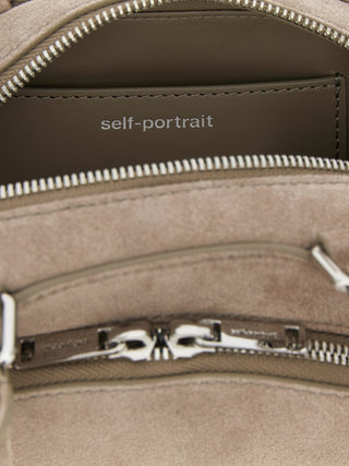 Self-Portrait Gray Lamb Leather Shoulder Bag
