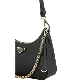 Prada Black Calf Leather Bos Taurus Shoulder Bag