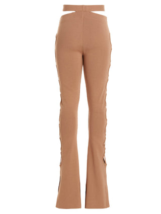 ANDREĀDAMO Beige Viscose Flared Pants