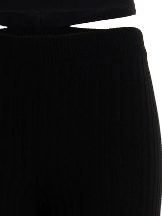 ANDREĀDAMO Black Viscose Flared Pants