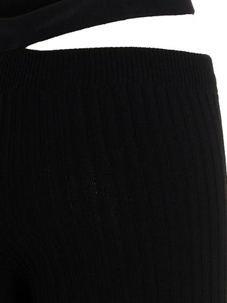 ANDREĀDAMO Black Viscose Flared Pants