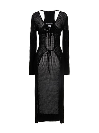 ANDREĀDAMO Black Viscose Cardigan