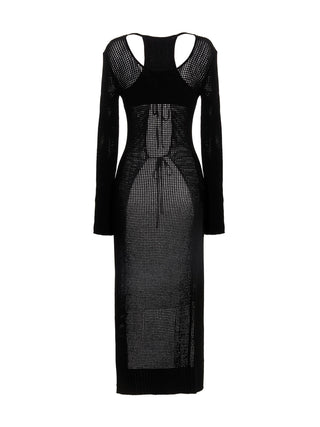 ANDREĀDAMO Black Viscose Cardigan