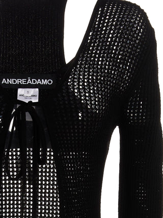 ANDREĀDAMO Black Viscose Cardigan