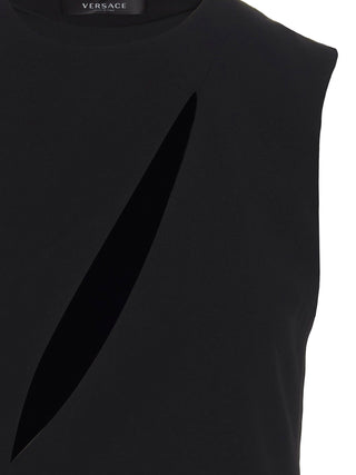 Versace Black Acetate Midi Dress