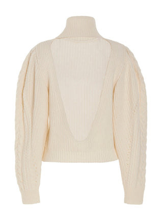 MIXIK White Wool Cardigan
