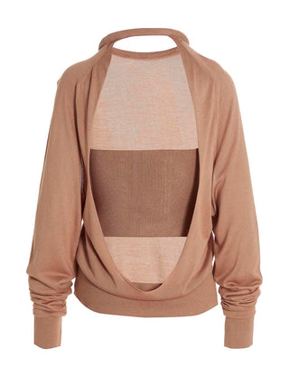 RAMAEL Beige Silk Cardigan
