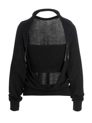 RAMAEL Black Silk Cardigan