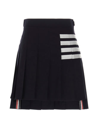 Thom Browne Blue Wool Long Skirt
