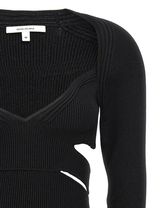 Nensi Dojaka Black Viscose Cardigan