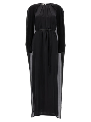 DI.LA3 PARI' Black Silk Long Dress