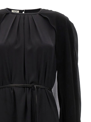 DI.LA3 PARI' Black Silk Long Dress