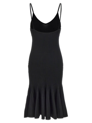 Khaite Black Viscose Midi Dress