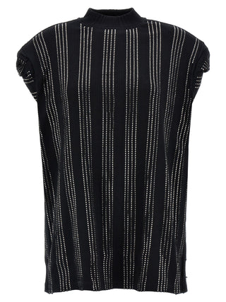 The Attico Black Cotton Short Dress