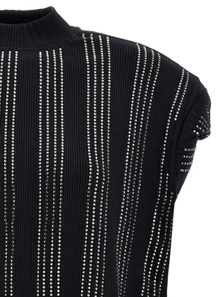 The Attico Black Cotton Short Dress