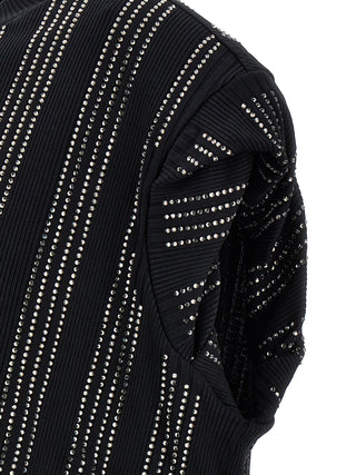 The Attico Black Cotton Short Dress