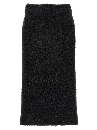 Balenciaga Black Cotton Midi Skirt