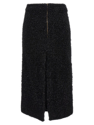 Balenciaga Black Cotton Midi Skirt
