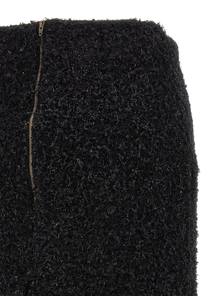 Balenciaga Black Cotton Midi Skirt