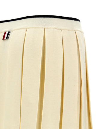 Thom Browne White Virgin Wool Long Skirt