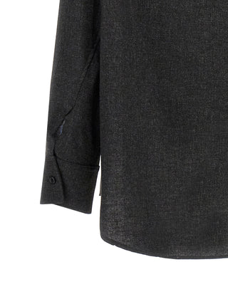 The Andamane Gray Wool Blouse