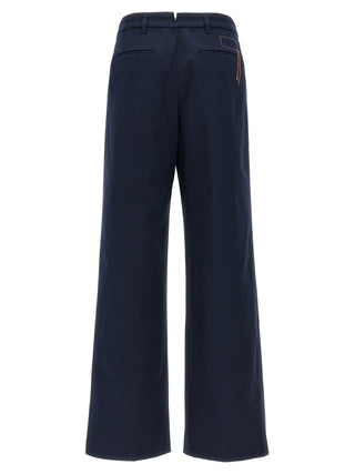Fortela Blue Cotton Casual Pants