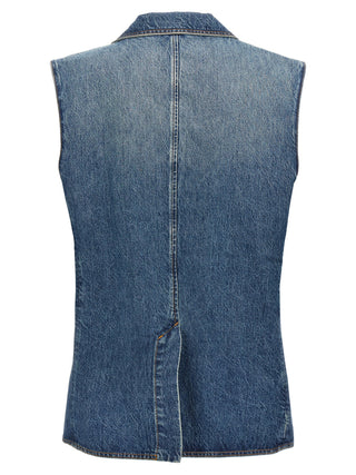 Coperni Blue Cotton Sleeveless Jacket