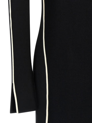 Sportmax Bicolor Viscose Midi Dress
