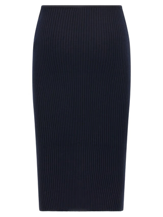 Courrèges Blue Viscose Midi Skirt