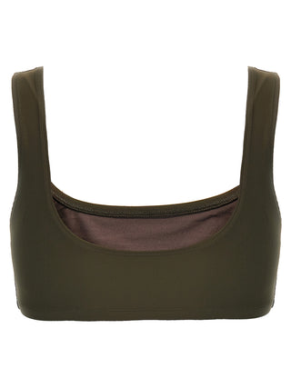 The Andamane Brown Polyamide Tank Tops