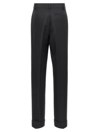 Ferragamo Black Viscose Dress Pants