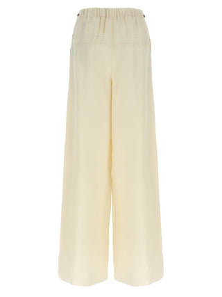 Max Mara White Flax Casual Pants