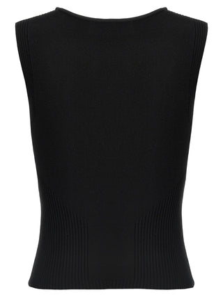 Marine Serre Black Viscose Tank Tops