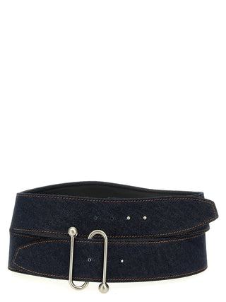 Sportmax Blue Cotton High-Waist Belt