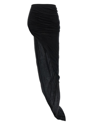 Rick Owens Black Cotton Mini Skirt