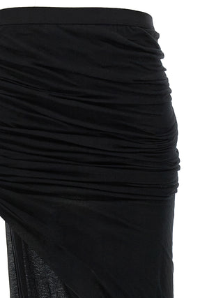 Rick Owens Black Cotton Mini Skirt
