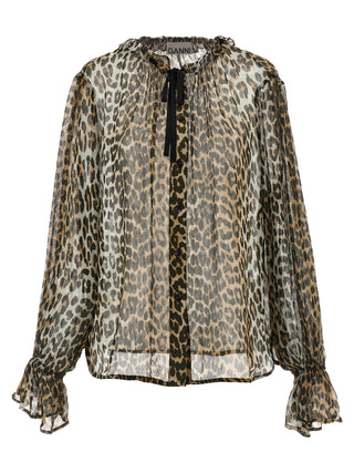 Ganni Brown Viscose Blouse