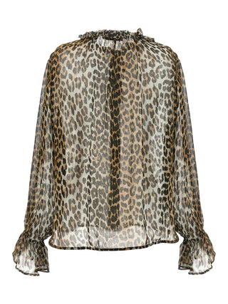 Ganni Brown Viscose Blouse