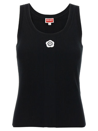 Kenzo Black Viscose Sleeveles T-Shirt