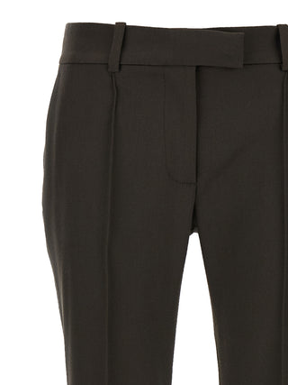 The Attico Brown Virgin Wool Flared Pants