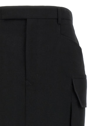 Rick Owens Black Wool Midi Skirt