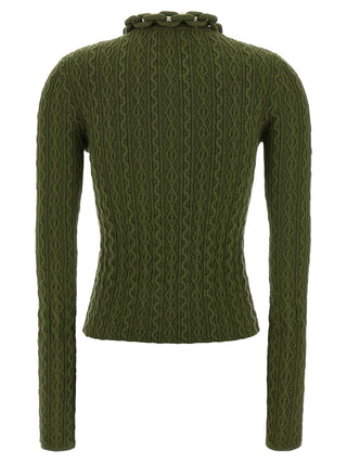 Paco Rabanne Bicolor Wool Cardigan