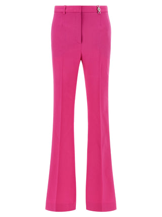 Versace Fuchsia Virgin Wool Flared Pants