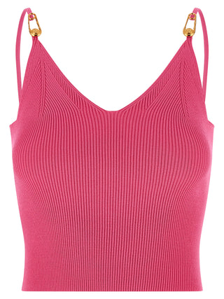 Versace Fuchsia Viscose Sleeveles T-Shirt