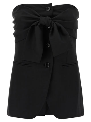 Max Mara Black Virgin Wool Tank Tops